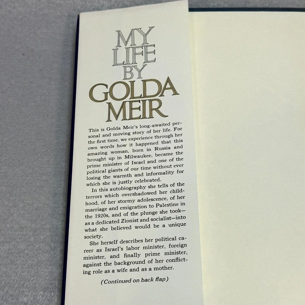 Vintage 1975 My Life by Golda Meir 1st American Ed HC DJ Israel Prime Minister